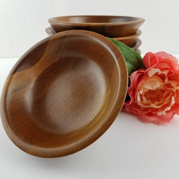 Ozark Walnutware Other - Vintage Ozark Solid Walnut Wood Salad 6 Bowls